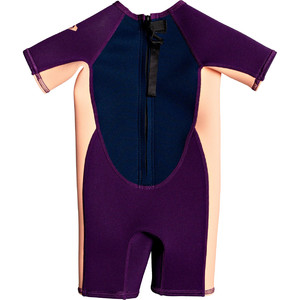 2021 Roxy Toddler Syncro 1.5mm Spring Shorty Wetsuit EROW503002 - Deep Indigo / Mulberry / Sun Glow